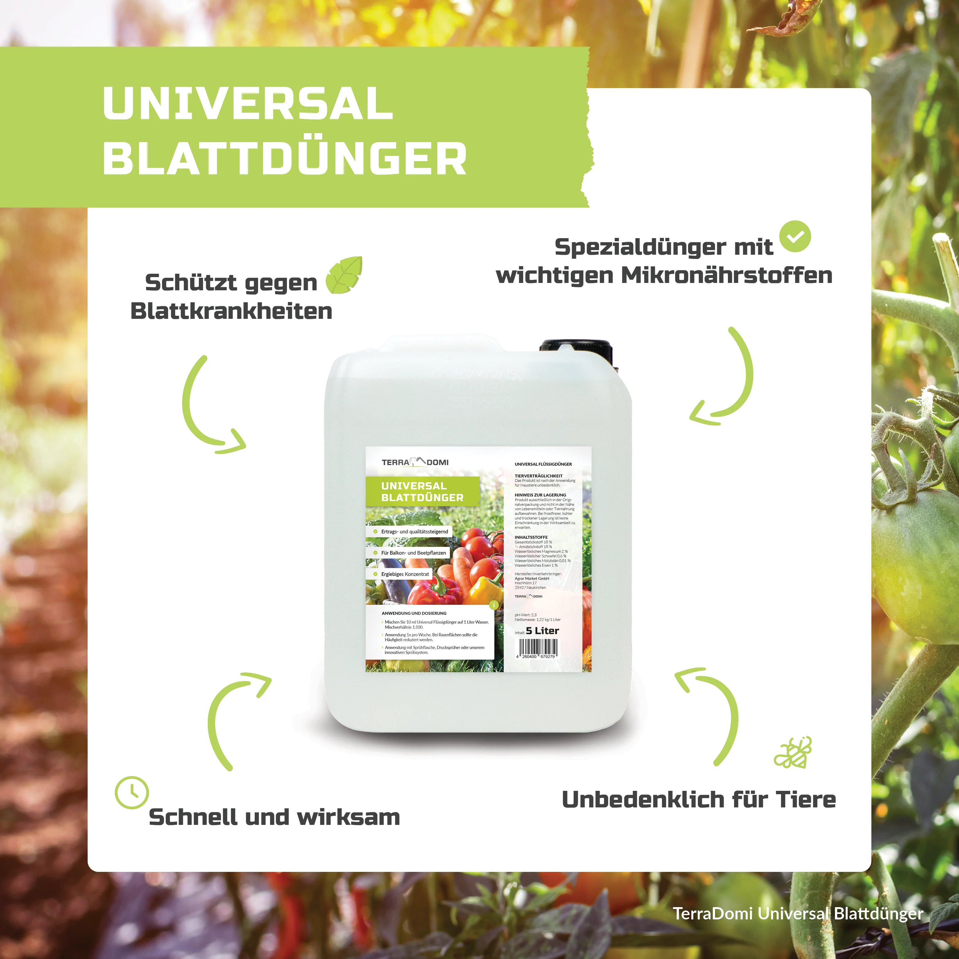 TerraDomi Blattdünger Universal | Konzentrat für Rasen, Gemüse und Beete | Spezialdünger - Image 6