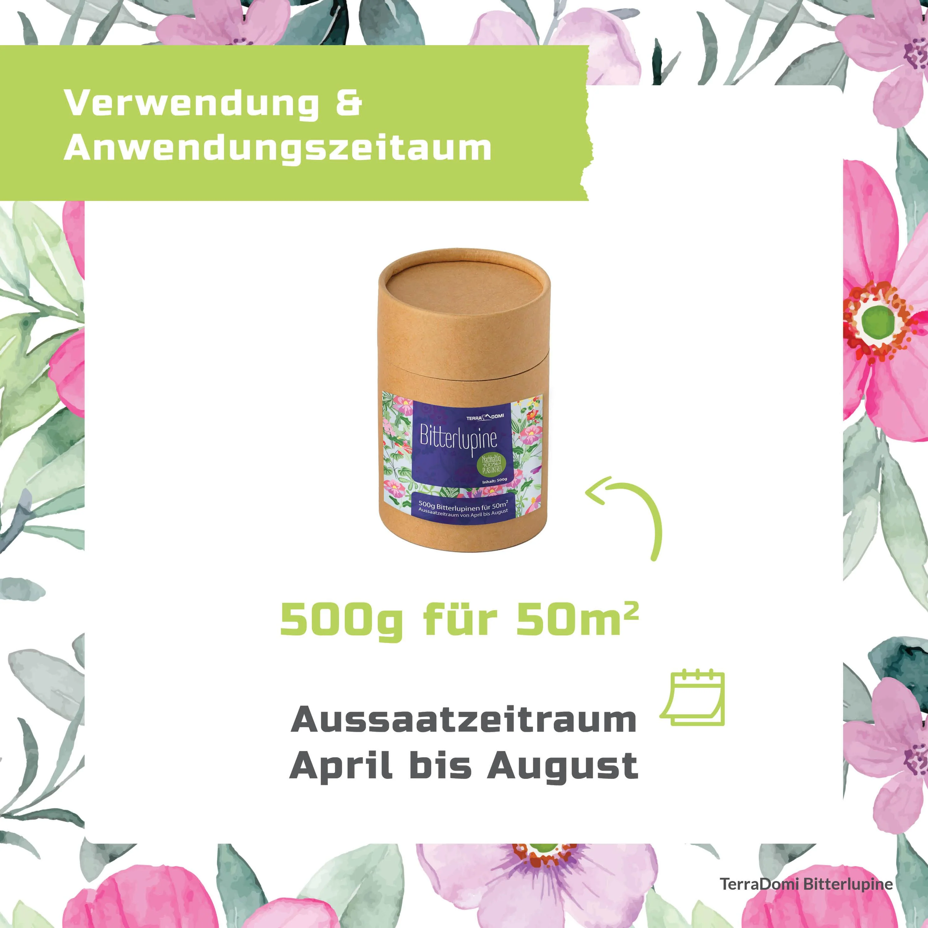 TerraDomi 500g Bitterlupinen I tiefwurzelnd und bodenauflockernd - Image 3