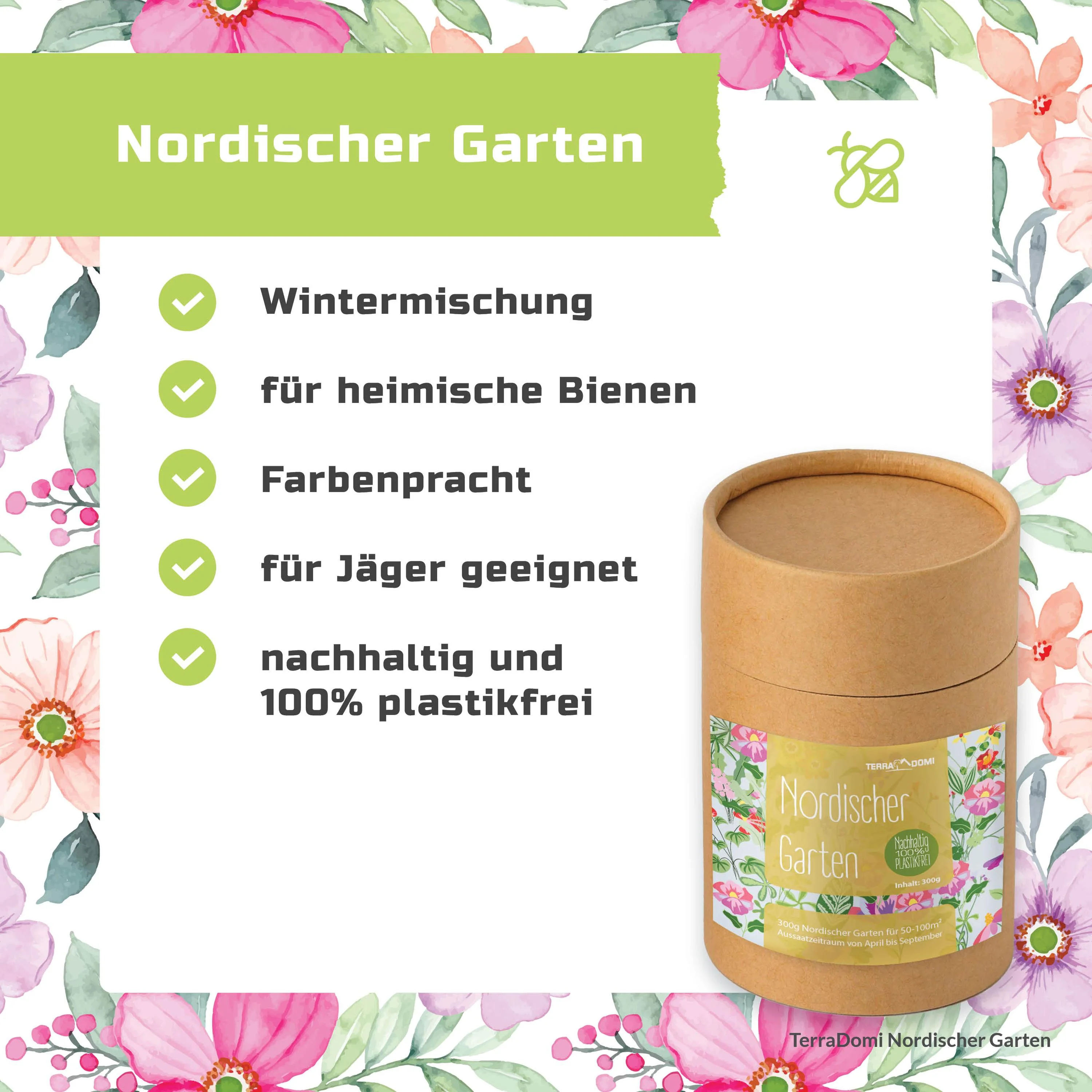 TerraDomi 300g nordischer Garten winterharte Blumenmischung - Image 2