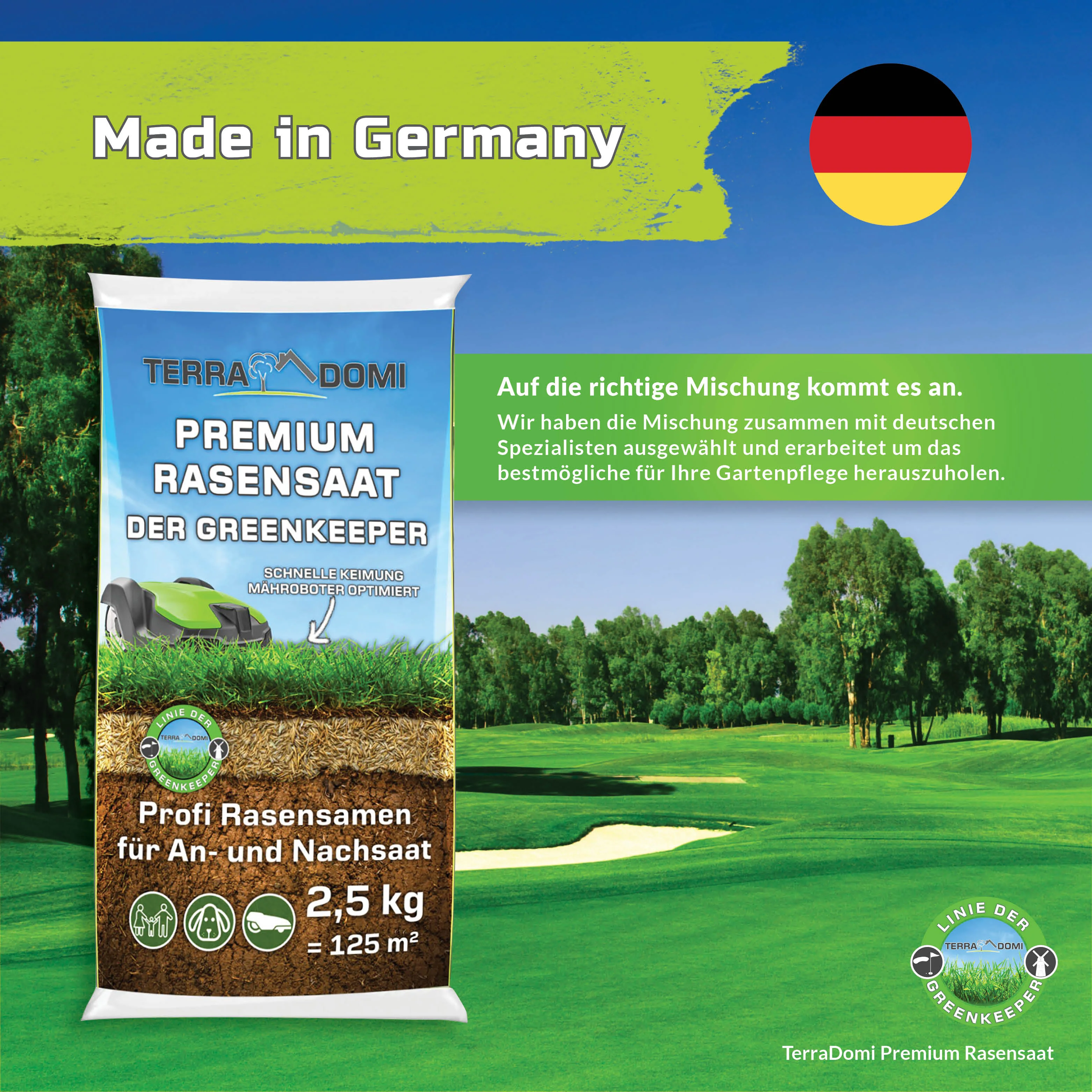 Premium Rasensamen für An- & Nachsaat I strapazierfähige und robuste Rasensaat der Greenkeeper - Image 8