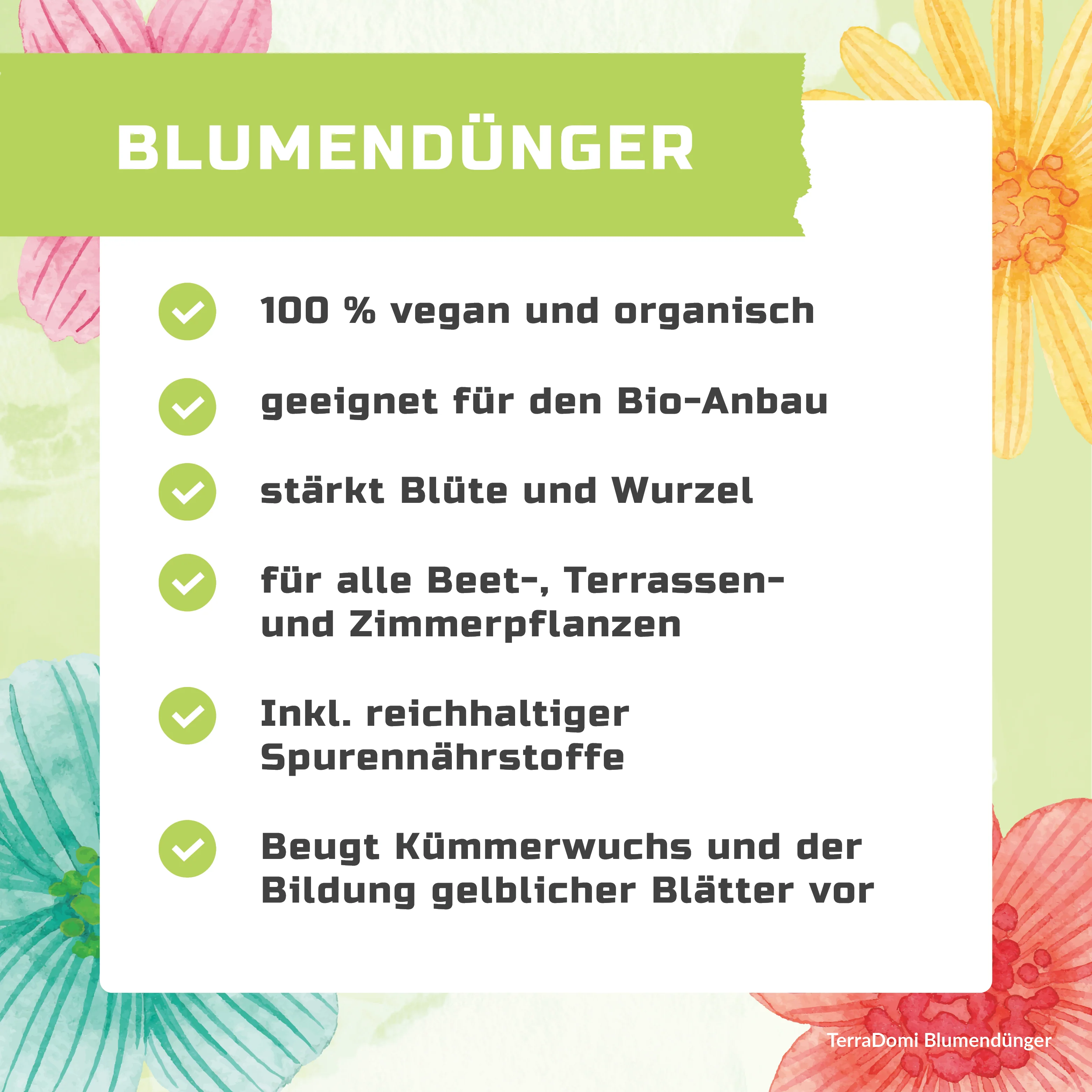 TerraDomi Blumendünger 1 Liter Flüssigdünger Konzentrat - Image 3