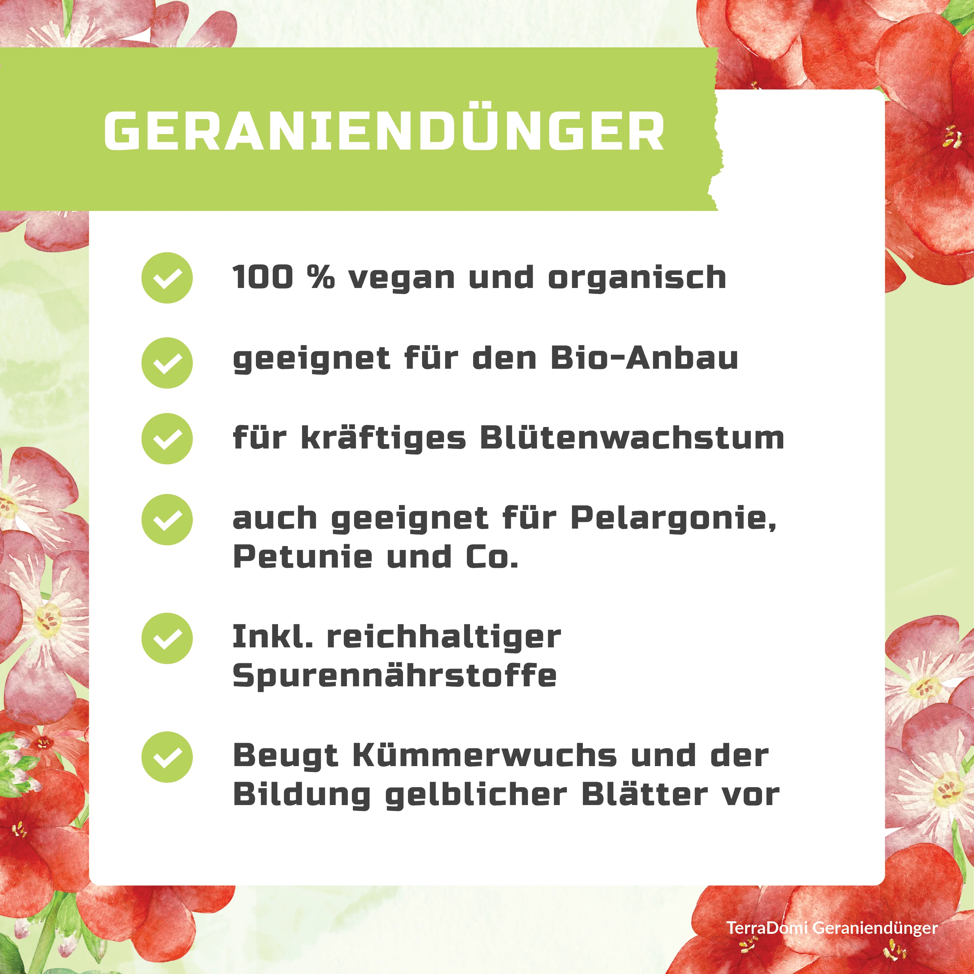 TerraDomi Geraniendünger 1 Liter Flüssigdünger Konzentrat - Image 3