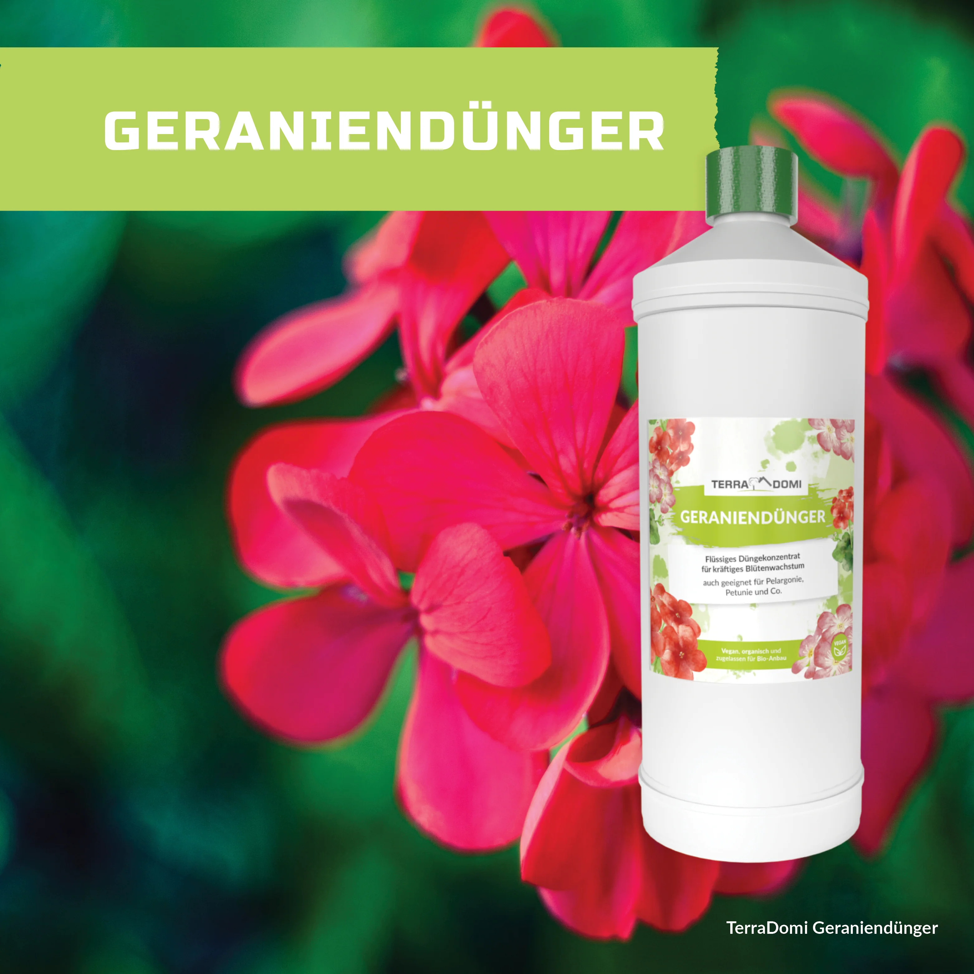 TerraDomi Geraniendünger 1 Liter Flüssigdünger Konzentrat - Image 7