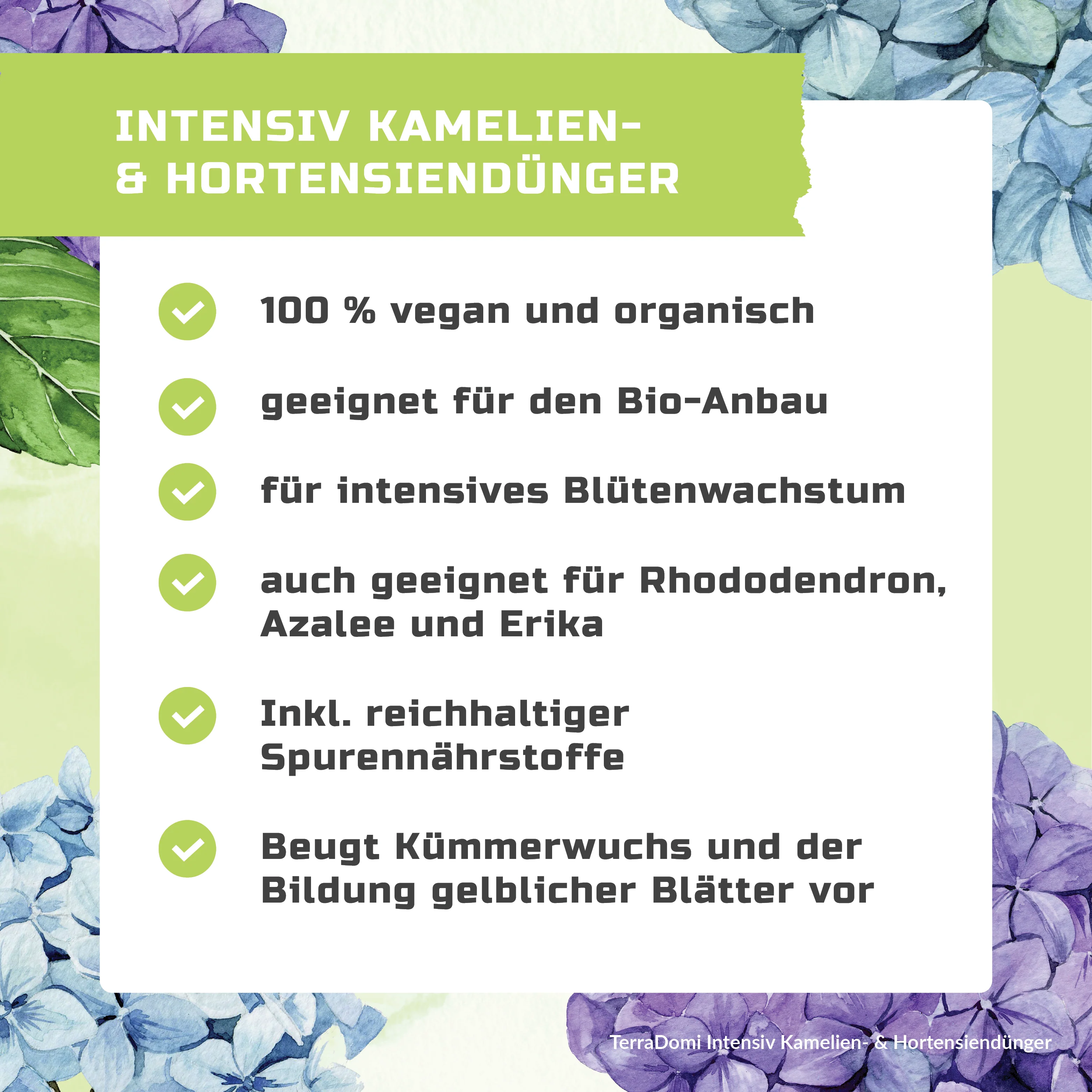 TerraDomi Kamelien- und Hortensiendünger 1 Liter Flüssigdünger Konzentrat - Image 3